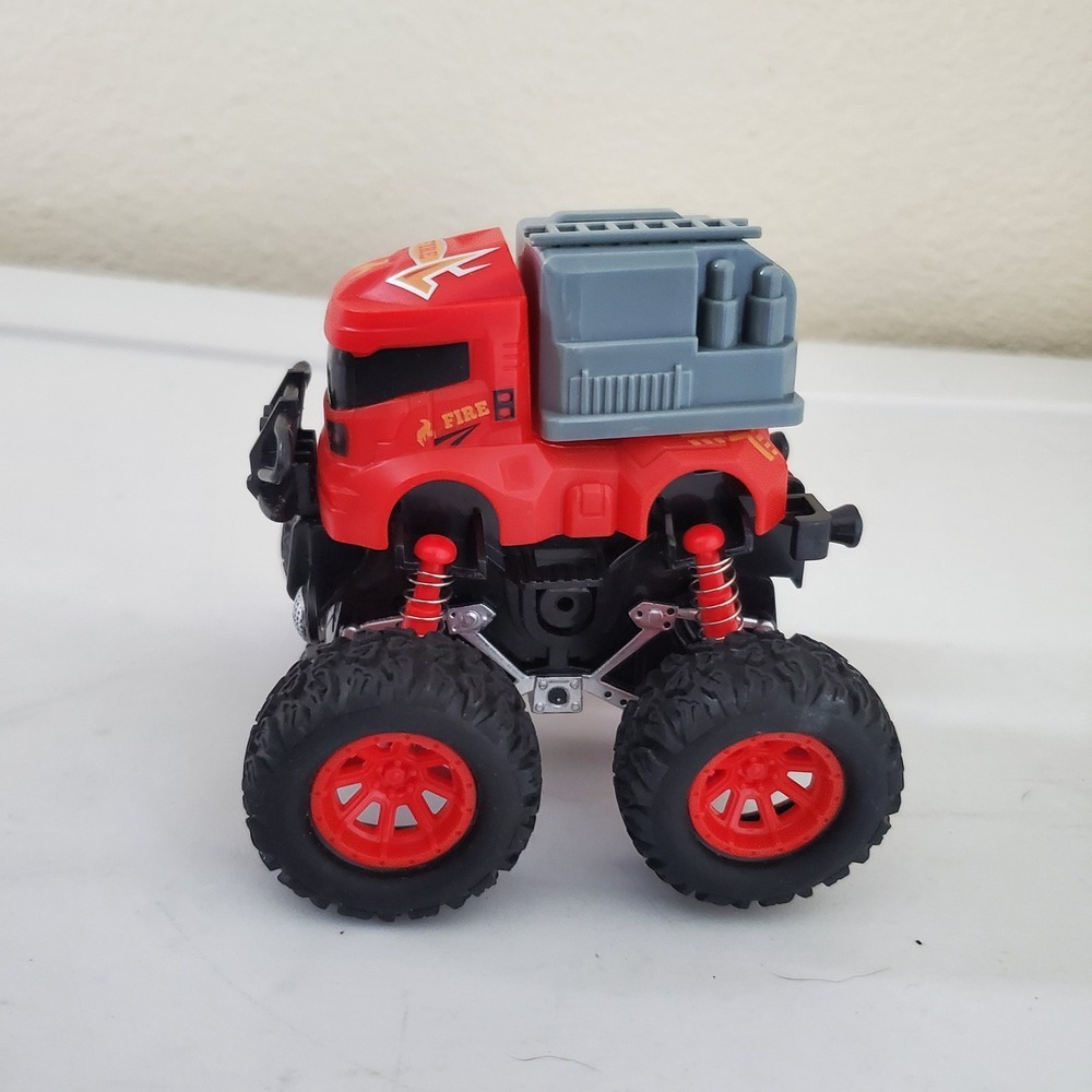 Red Monster Truck Fire Engine Toy with Suspension 22105LW Rescue Vehicle